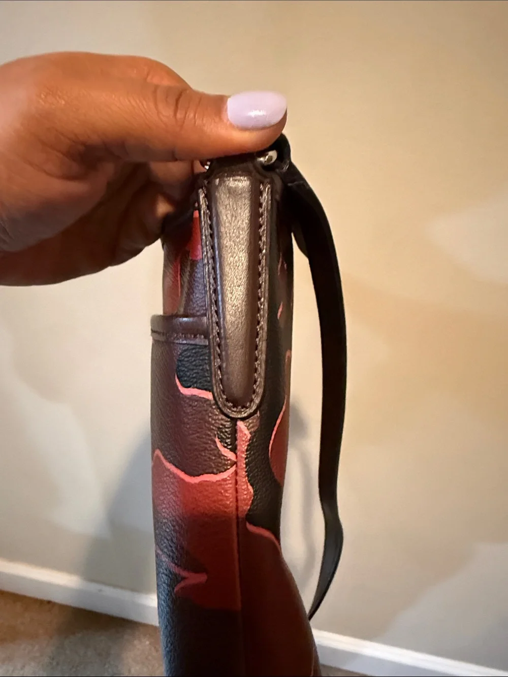 Coach Red & Black Camo Crossbody Bag